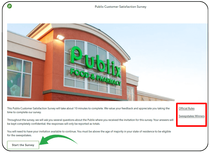 PublixSurveyCom Homepage